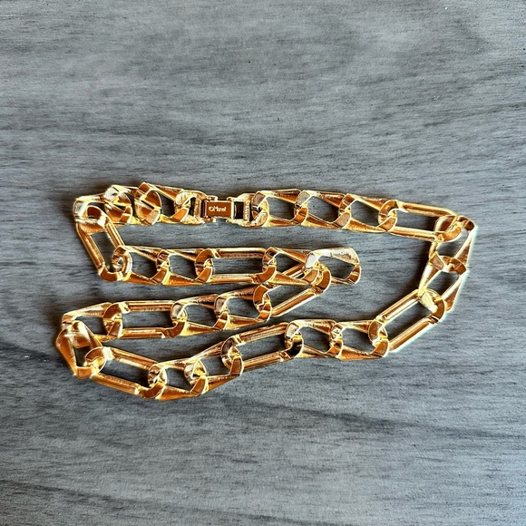 Monet Gold and Red Chain Necklace - Picture 6 of 6